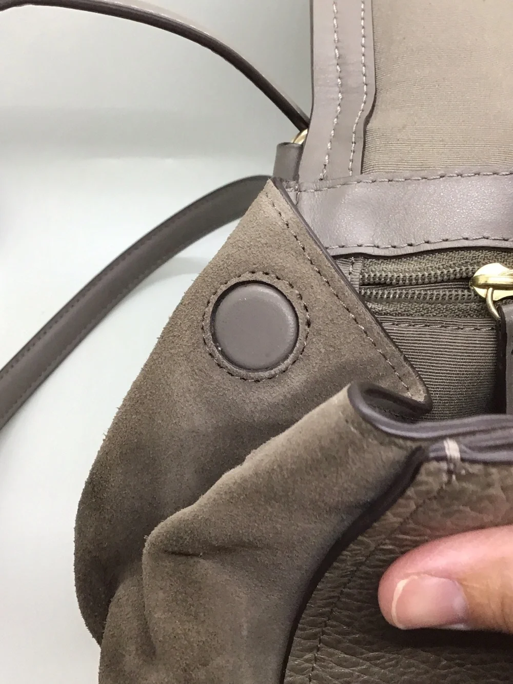 Coach Taupe Shoulder Bag with Gold Hardware
